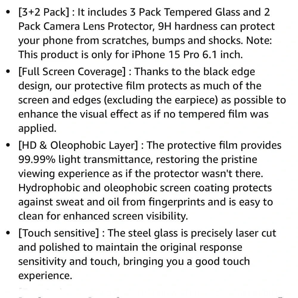 Screen/Lens Protectors for iPhone 15 Pro